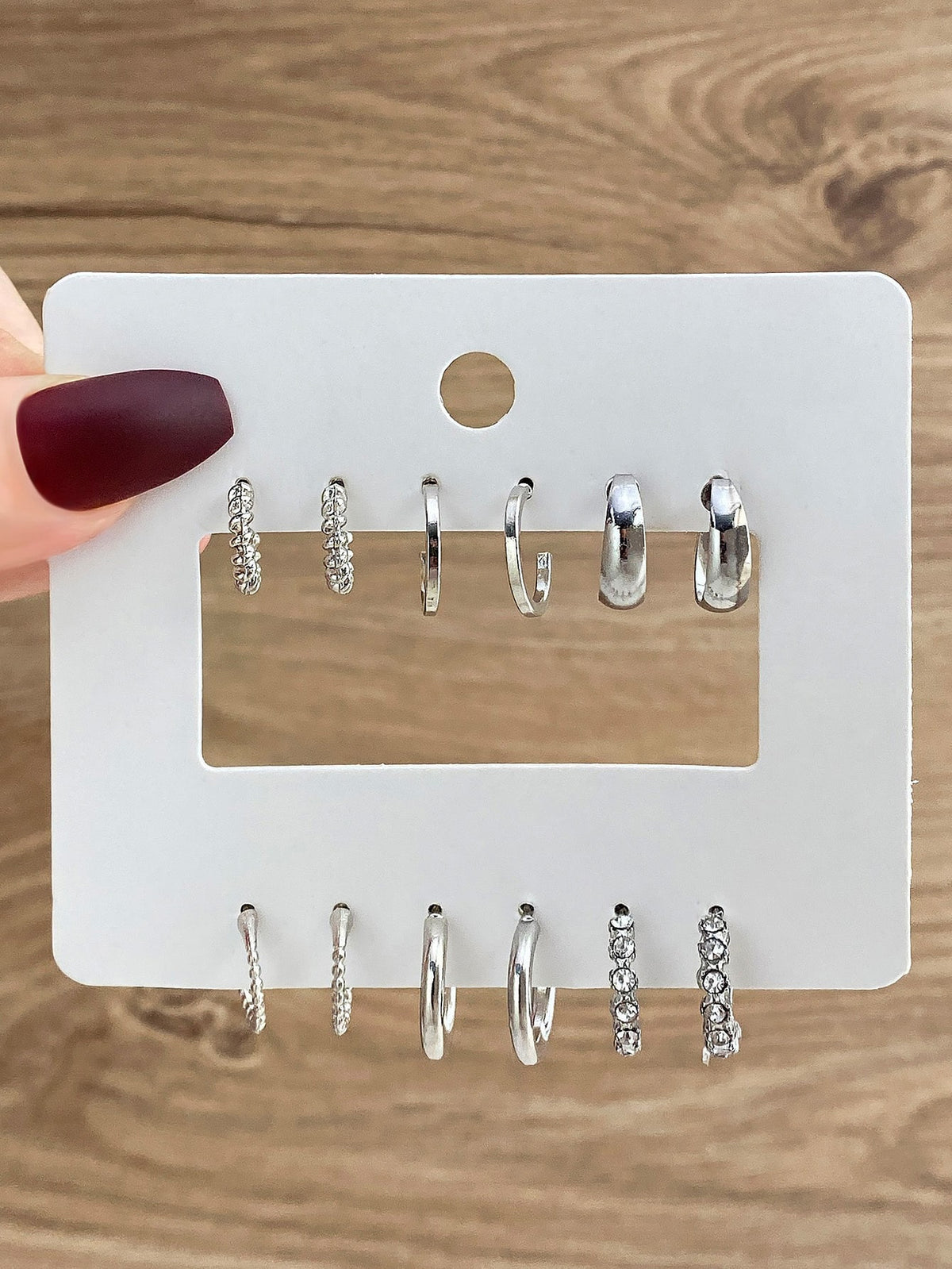 12 pcs Metal Fashion  Women's Elegant and Simple Earring Set