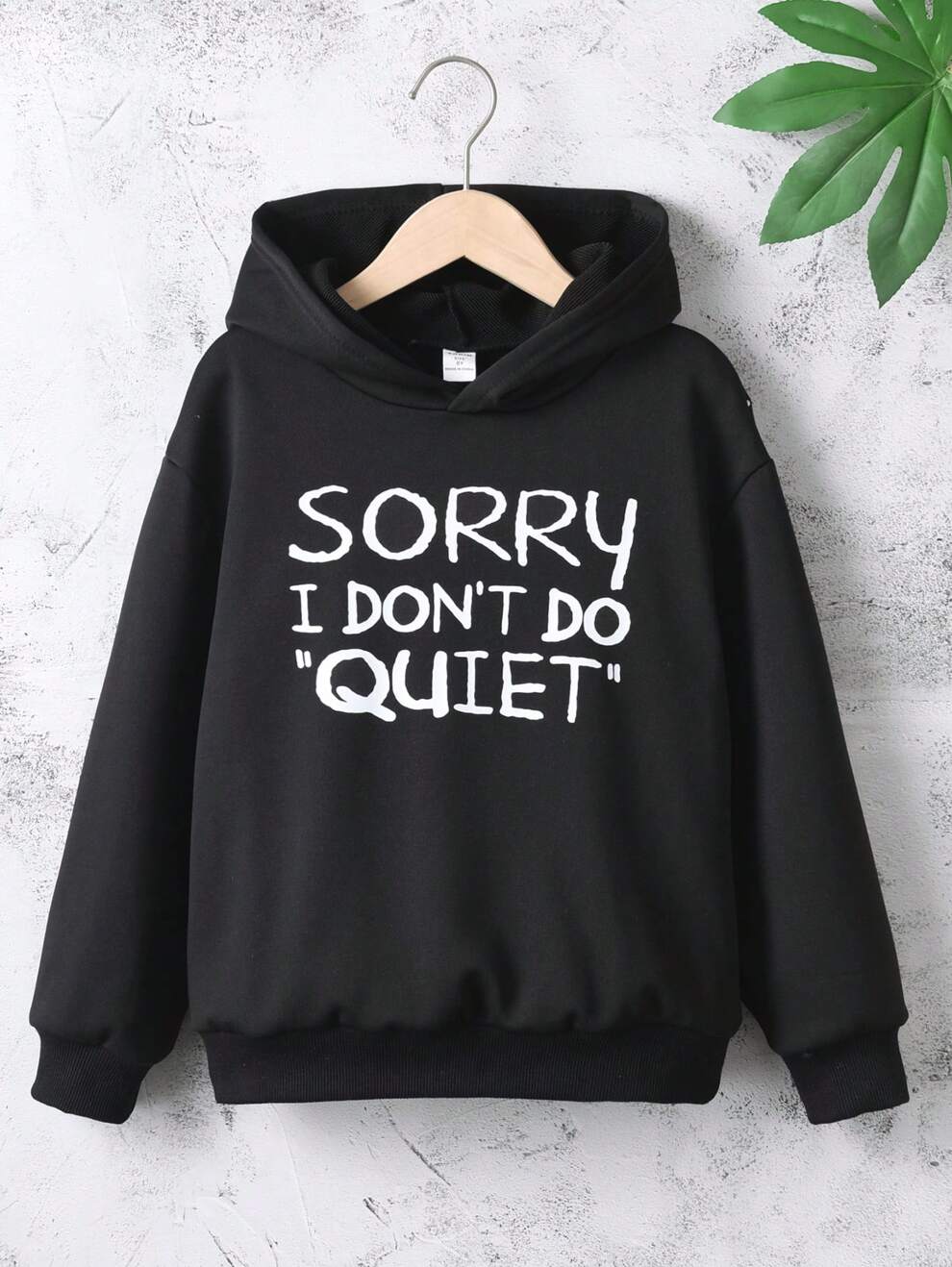 SHEIN Tween Girl Slogan Graphic Hoodie