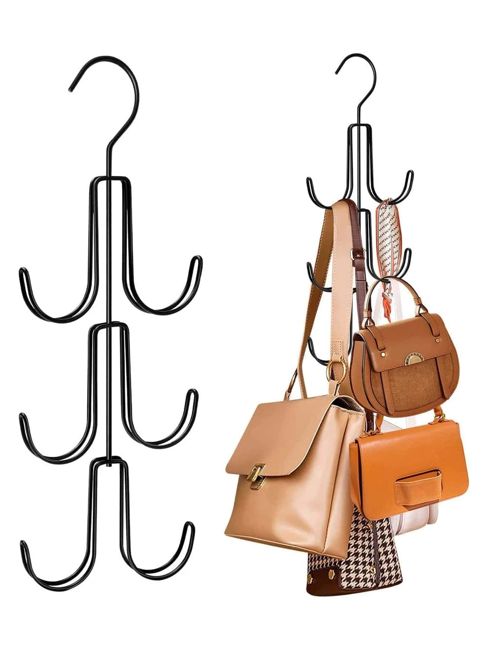 1pc Bag Hanging Organizer Hook, Multifunctional Hanger For Belts, Ties And Bags