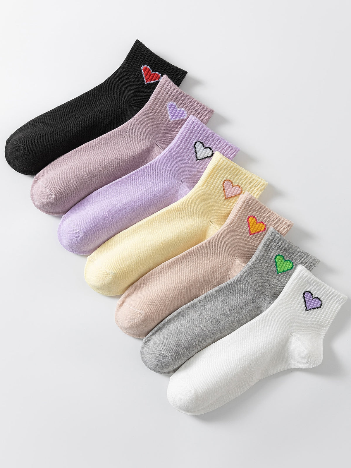 7pairs Women's Heart Patterned Socks