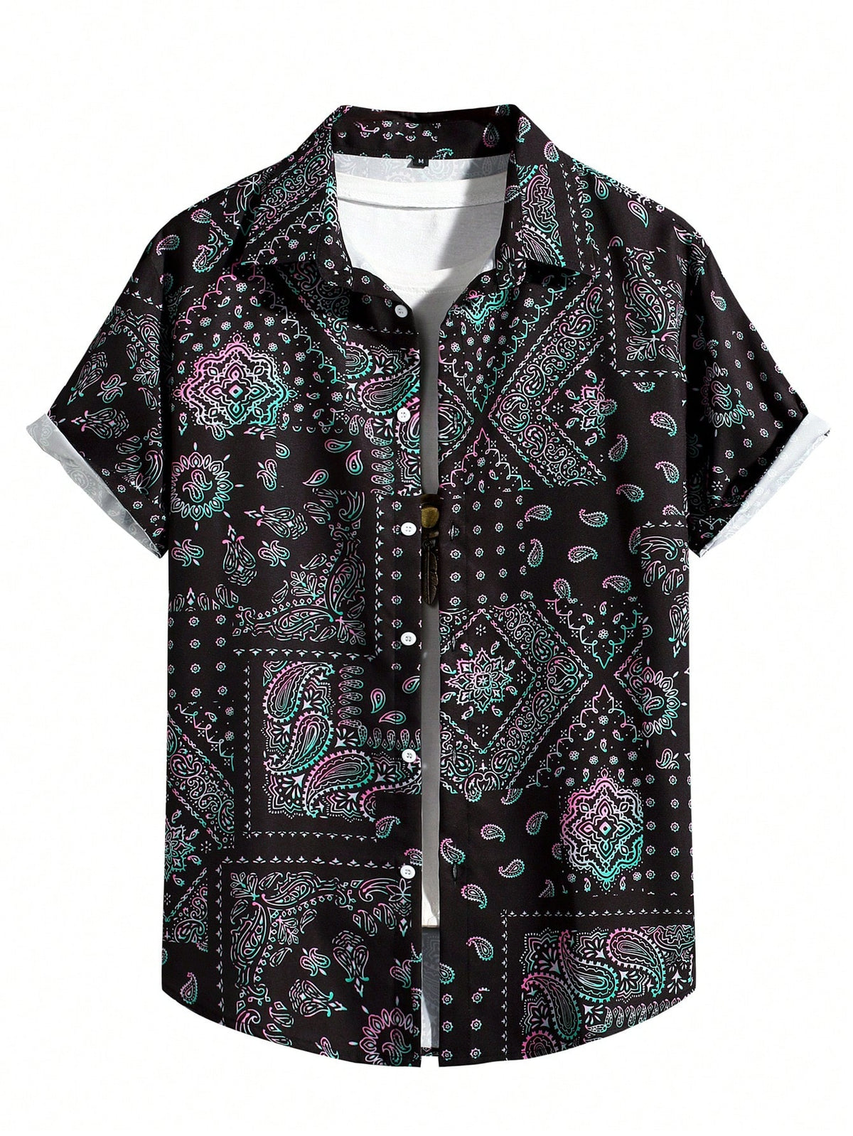 Men Paisley Patchwork Print Shirt Without Tee