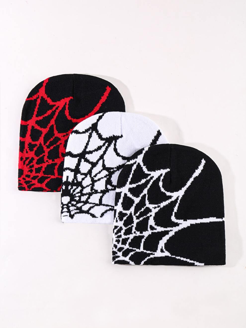 3 PC Y2K Skull Hat Elastic Foldable Women Men Trend Knit Hat Warm Graphic Beanies Street