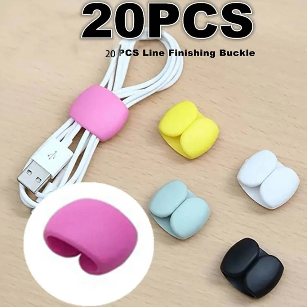 20 Pieces Of Assorted New Wire Storage And Arrangement Travel Data Cable Hub Decoration Earphone Charging Cable Winding Storage Buckle Multi-Function Winding Device School Supplies School Accessaries