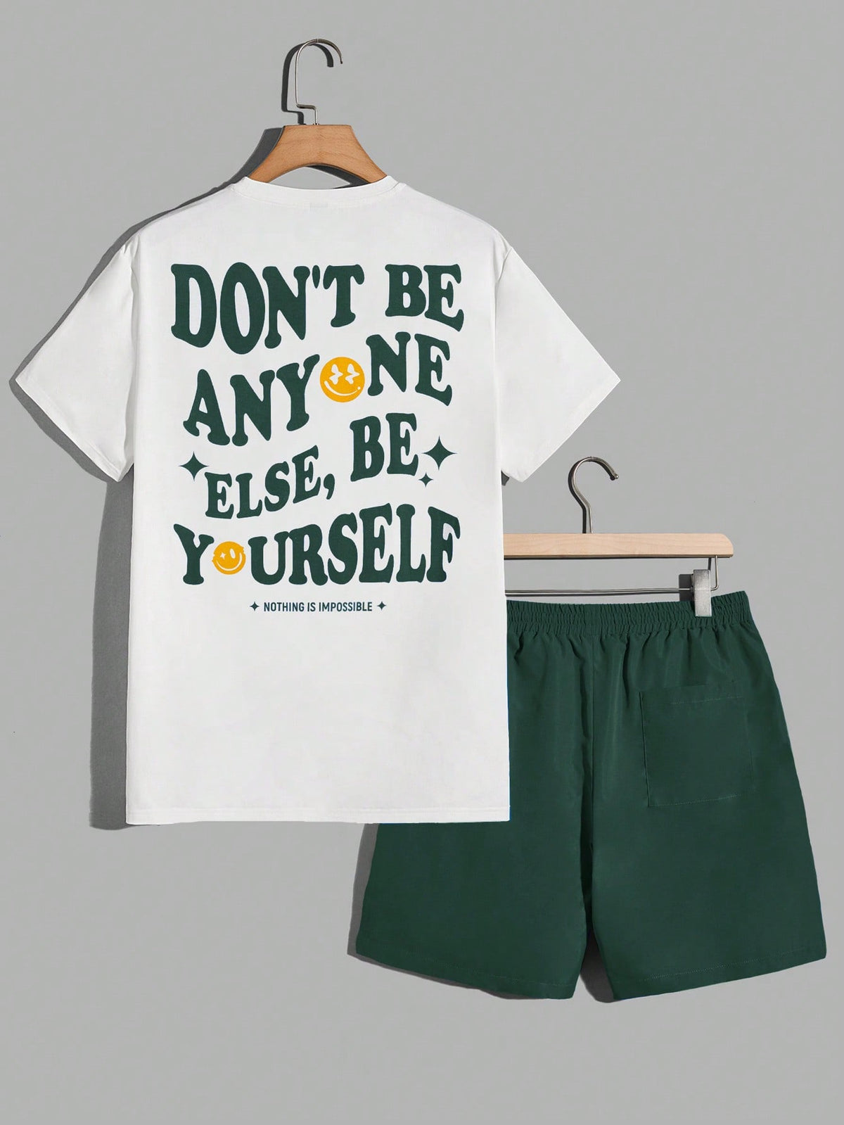 Manfinity Hypemode Men Slogan Graphic Tee & Shorts