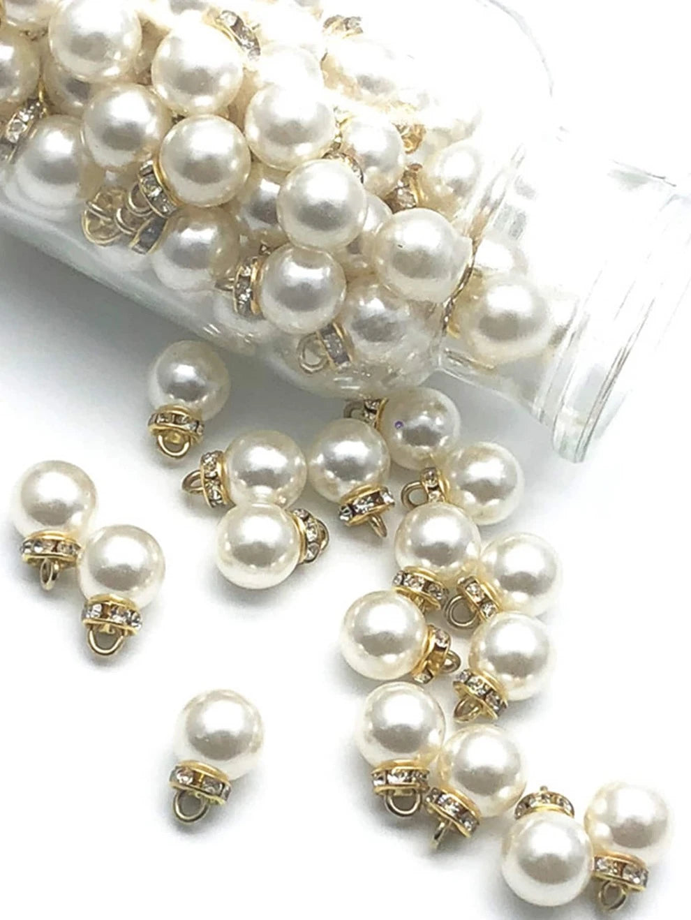 50pcs Abs Faux Pearl Shaped Pendant For Diy Jewelry Making