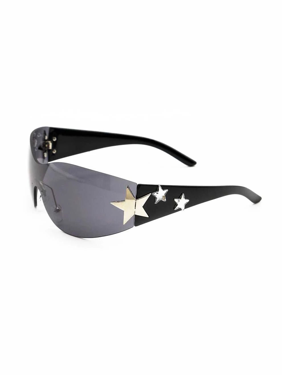 1pc Women's Rimless Star Decorated Y2k Fashion Sunglasses For Daily Wear Street Shades Beach Accessories