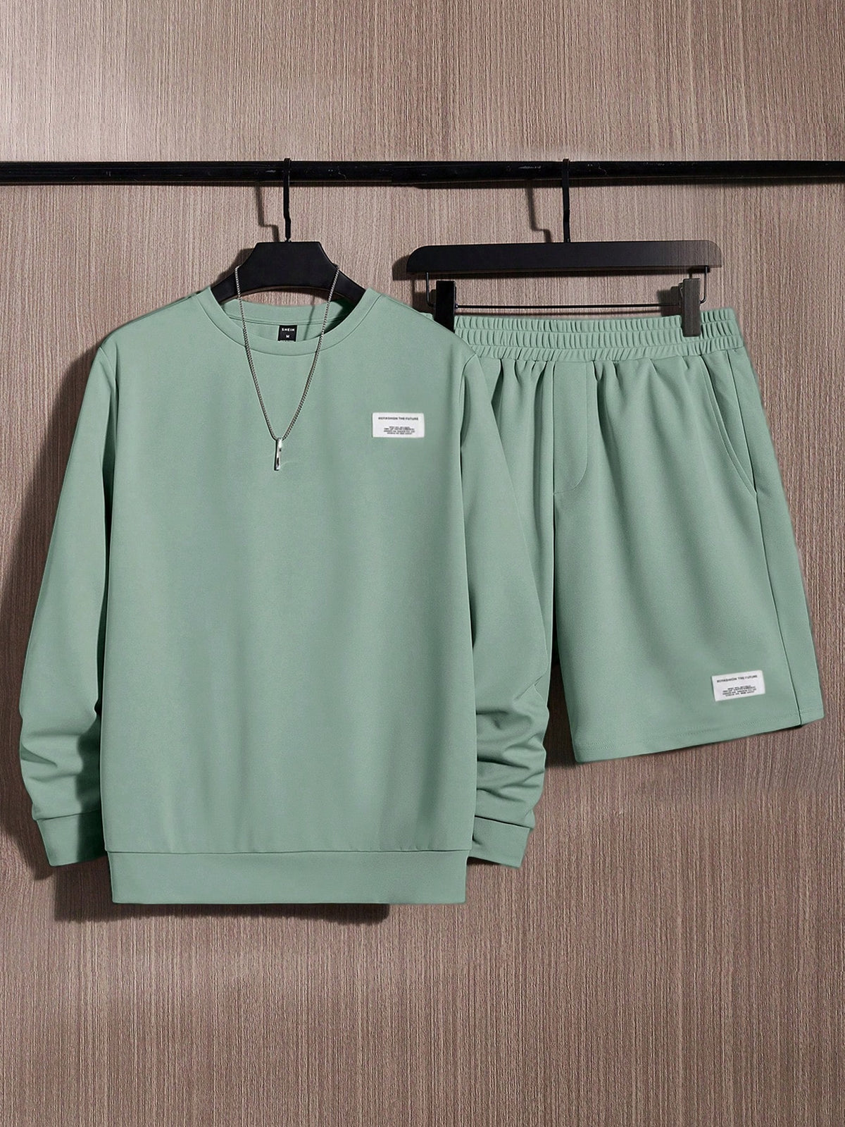 Manfinity Hypemode Men Letter Patched Sweatshirt & Elastic Waist Shorts