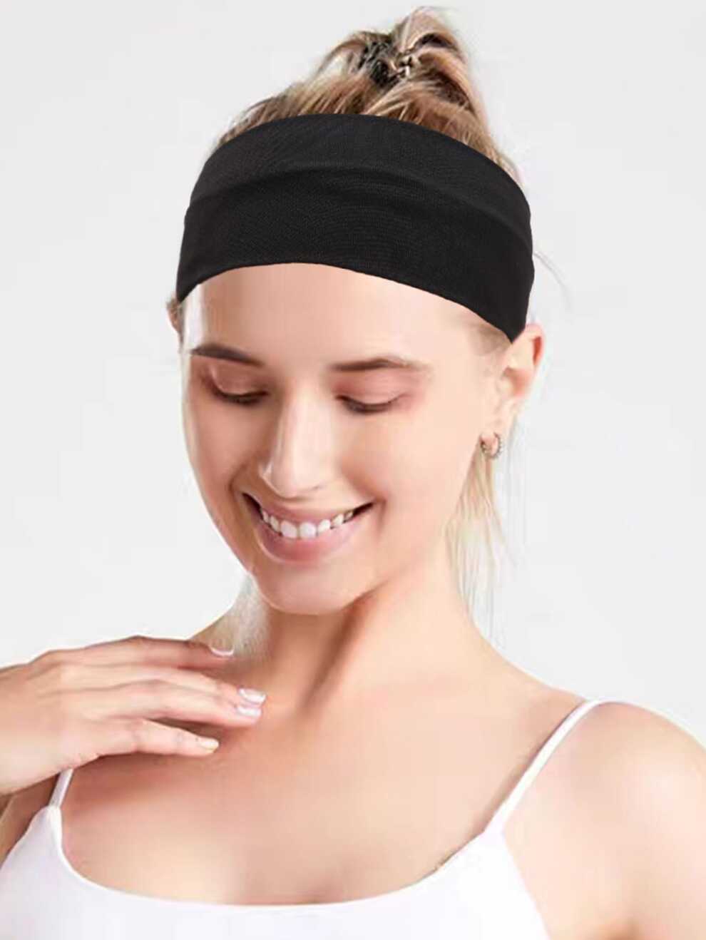 1pc Women's Solid Headband For Slimming, Yoga, Running, And Fitness Sports, Short Hair Soft Hair Bag Female Solid Hair Accessory For Daily Run And Exercise Casual