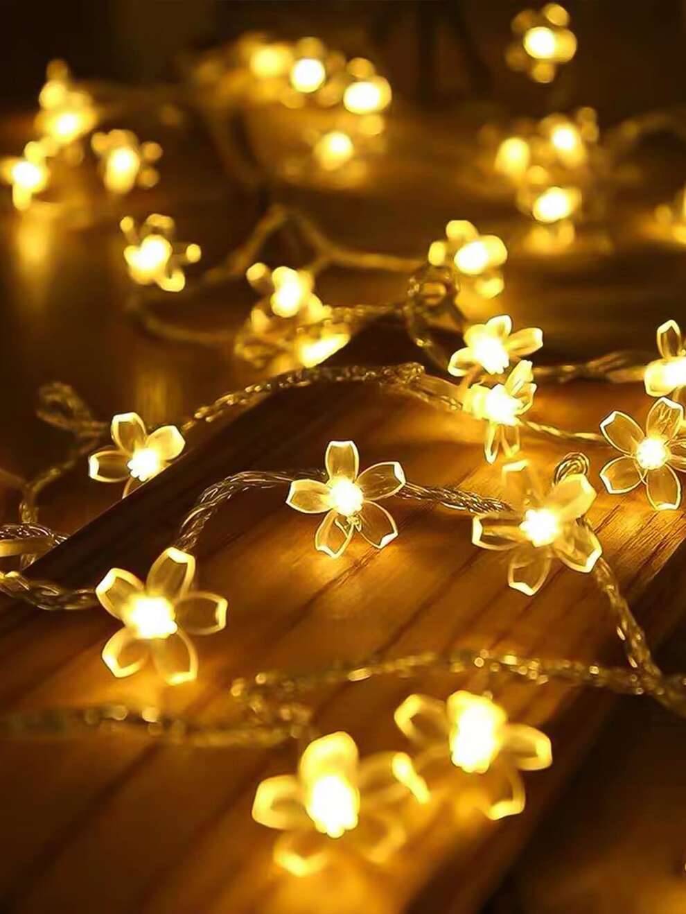 1pc 1.5m/3m/6m Led Cherry Blossom String Lights, Fairy Lights For Bedroom, Garden, Wedding Party, Decorative Lighting