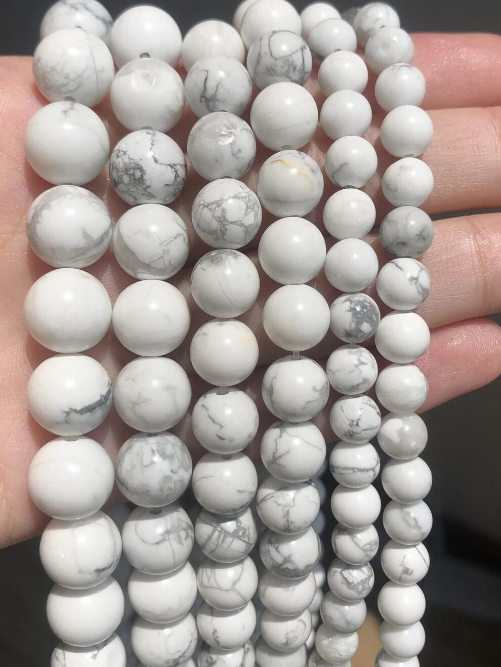 4/6/8/10/12mm Natural Stone White Howlite Turquoises Beads Round Loose Spacer Bead For Jewelry Making Diy Bracelet Accessory