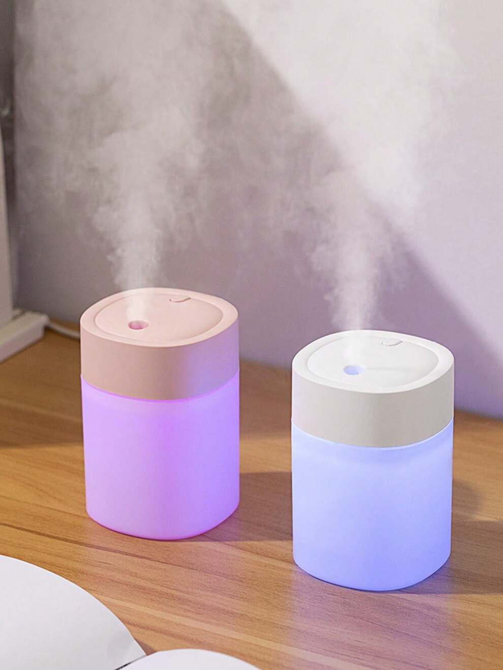 1pc Led Light Cup-shaped Air Humidifier, Desktop/home/car 7-color Light Aromatherapy Humidifier, Air Purifier