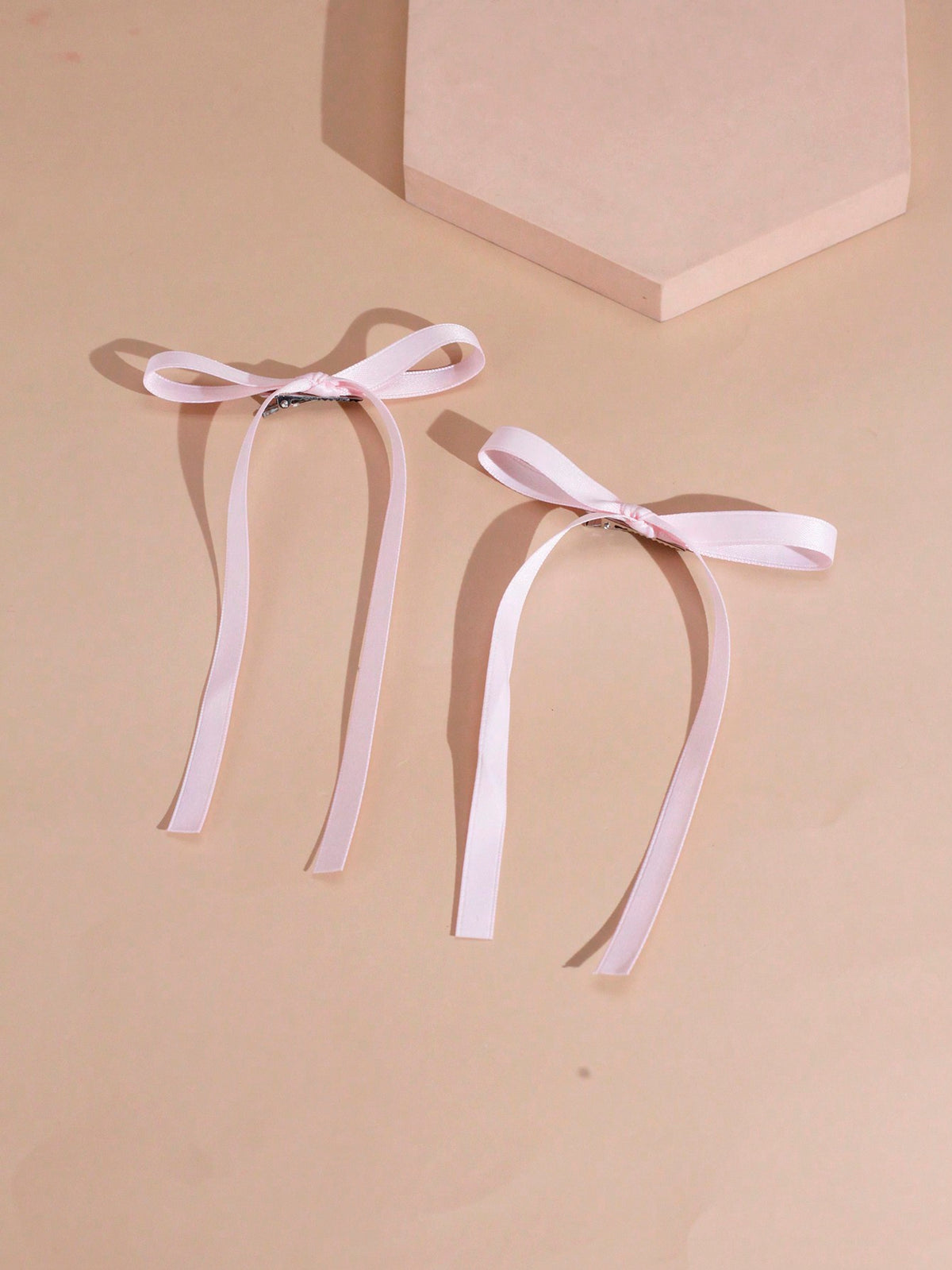 2pcs Ballet Style Simple Hair Clip With Ribbon Bow For Women, Suitable For All Occasions Cute