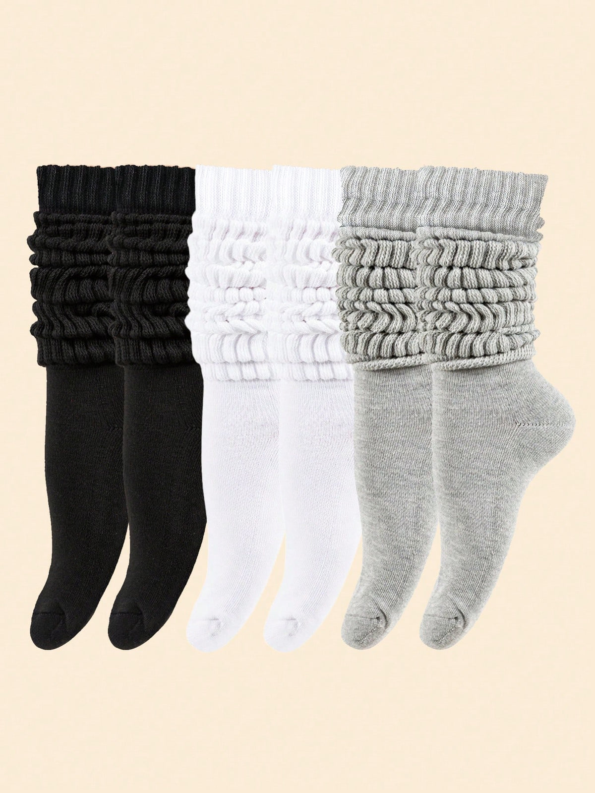 1pair Women's White Fashionable Pile Socks Suitable For Daily Wear