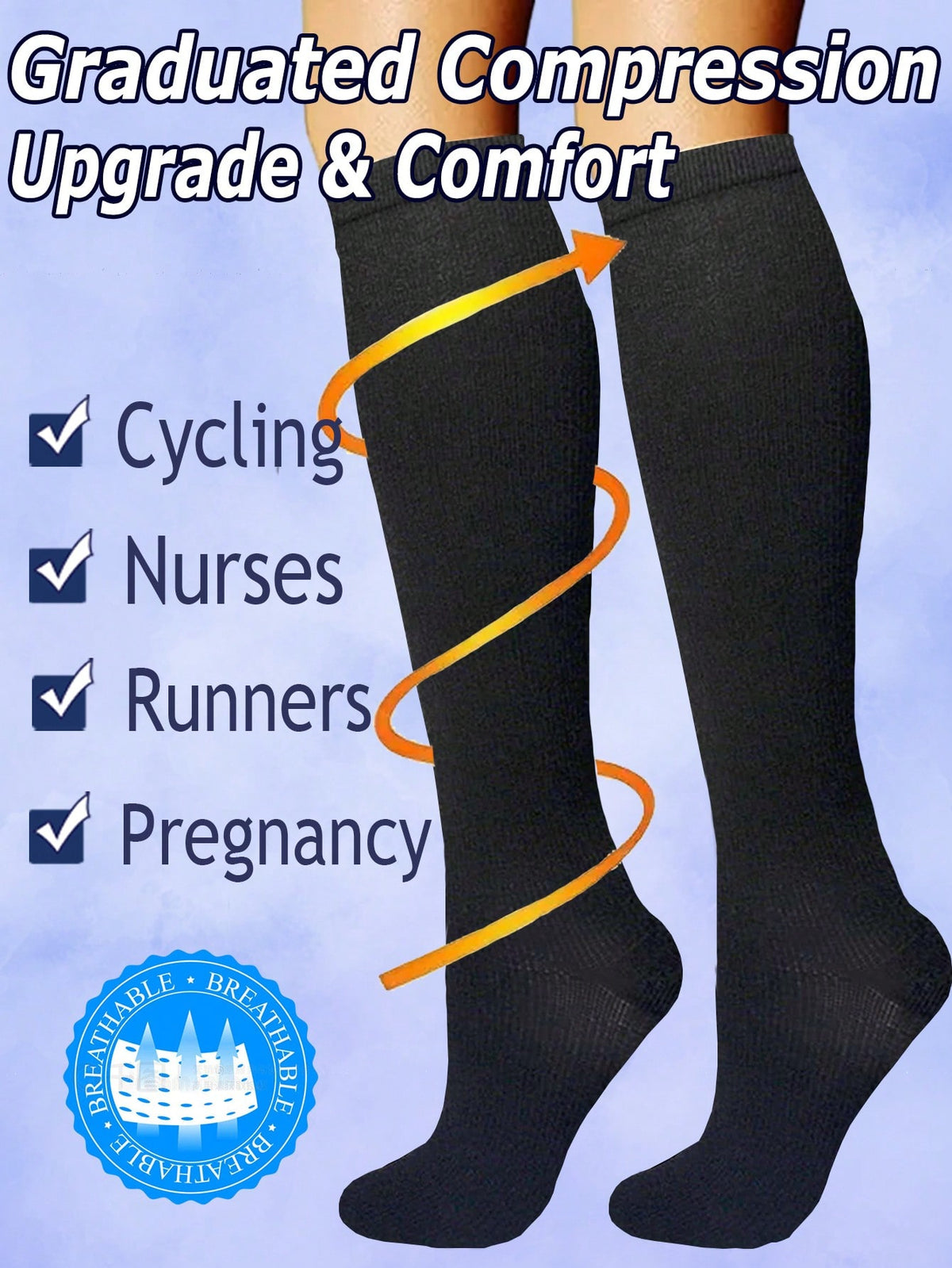 Copper Wellow Compression Socks Women Men 15-15 mmhg Knee High Pregnant Nurses Pregnancy Maternity Medical Cute Sports Gold Fit Cycling Medias de Para Mujer Adult Support Hose Circulation Long Womans