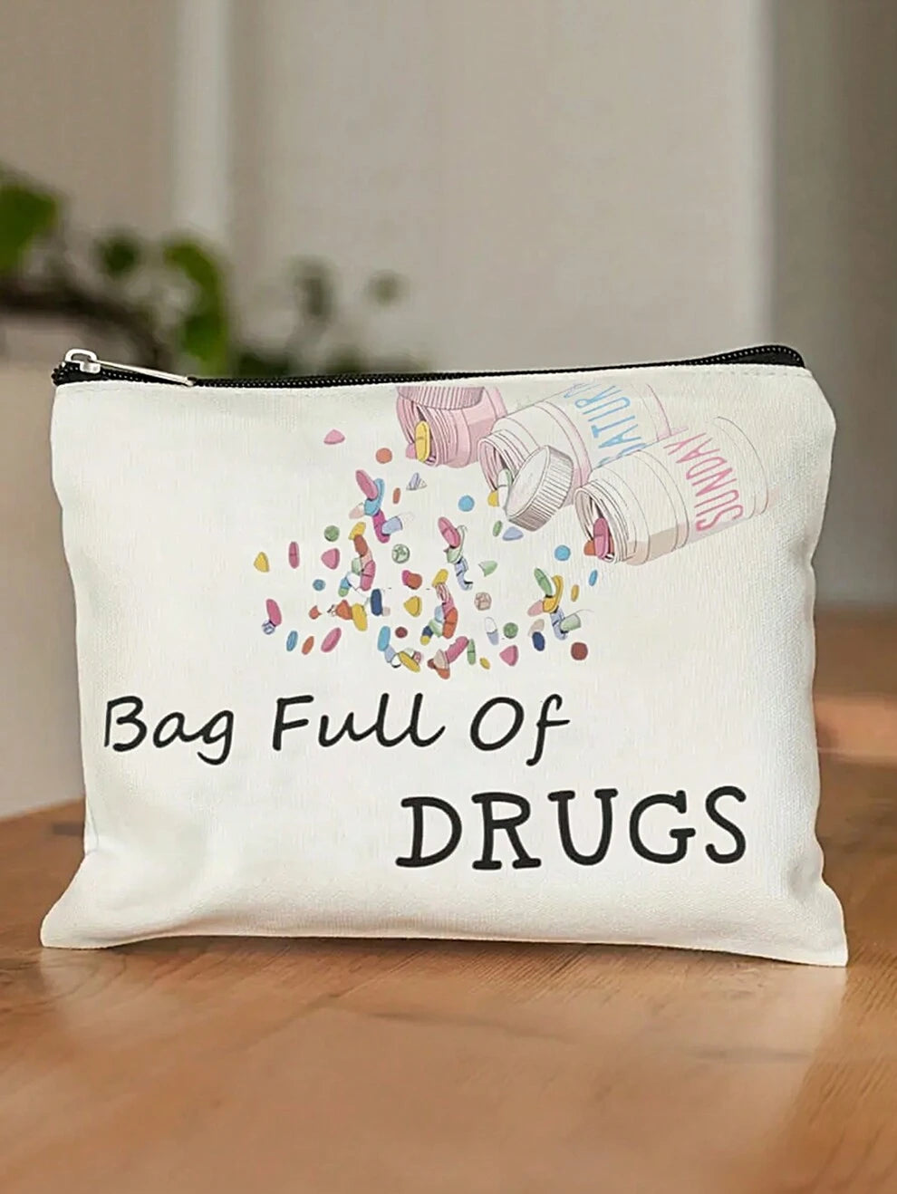 Pill Pattern Medicine Drug Bag Pill Zipper Pouch Bags Y2K Aesthetic Case Organizer Makeup Cosmetic Travel Bag Toiletry Case Multifunction Pouch Gifts,Makeup Bag Makeup Pouch Skincare Bag Toiletry Bag