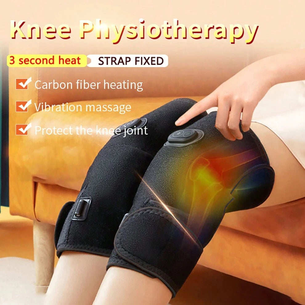 1pc Electric Heating Knee Pad With Vibration Massage For Knee Warmth And Pain Relief