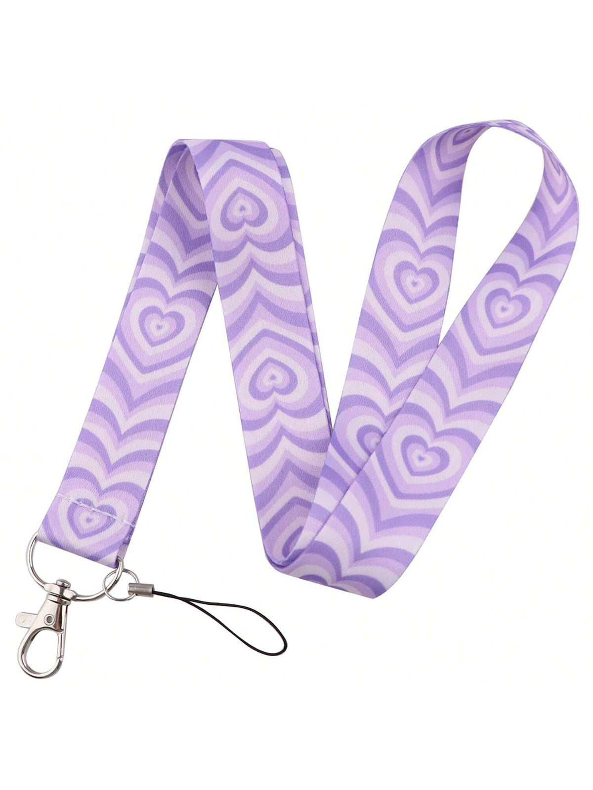 1pc Heart Print Purple Phone Lanyard, Neck/Wrist Strap Compatible With Most Smartphones, Unisex