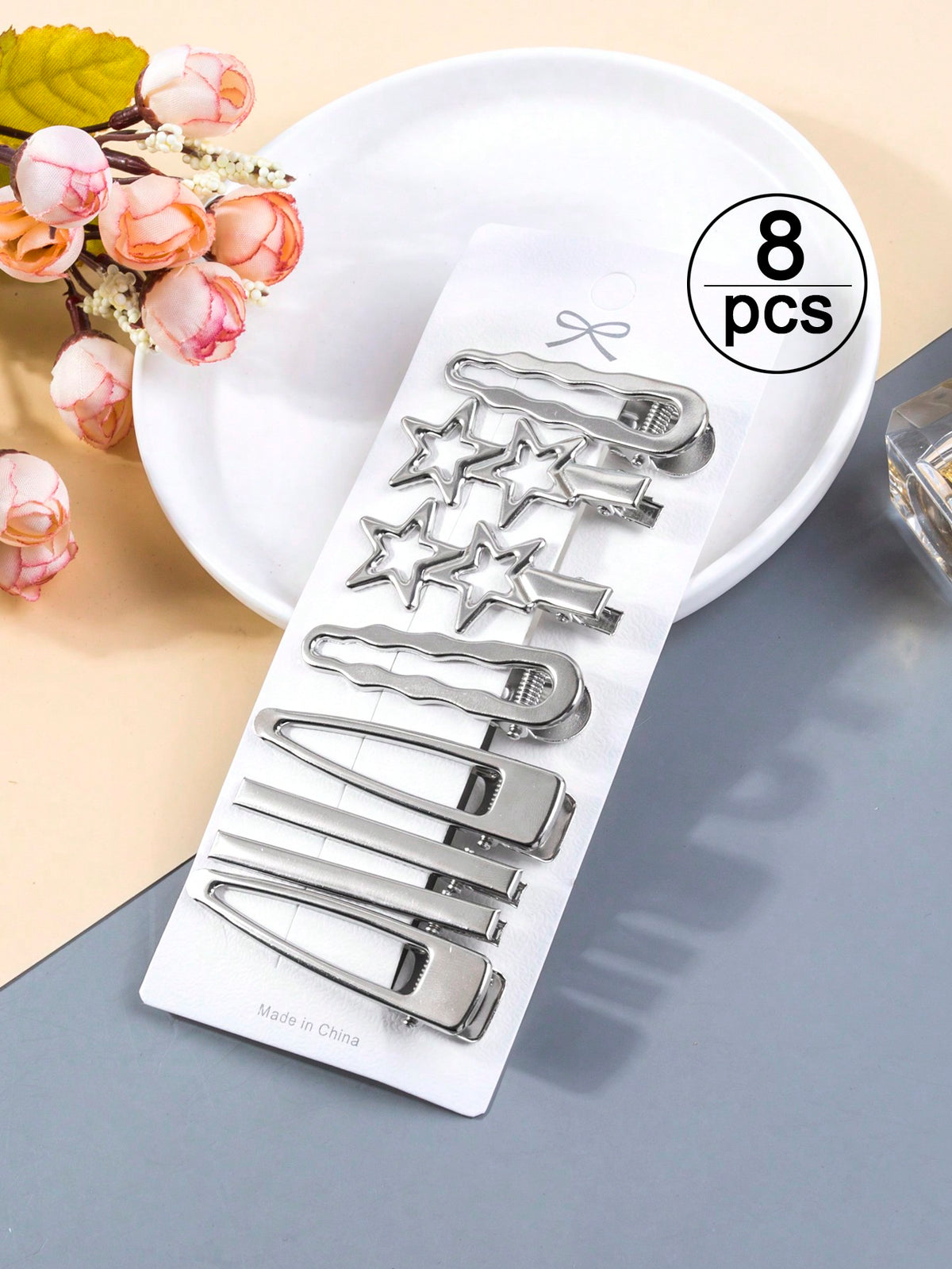 8 Pcs/Set Metal Geometric Hair Claw Barrettes Elegant Hair Clip Crab Hollow Out Hairpin Women Girl Hair Accessories Street