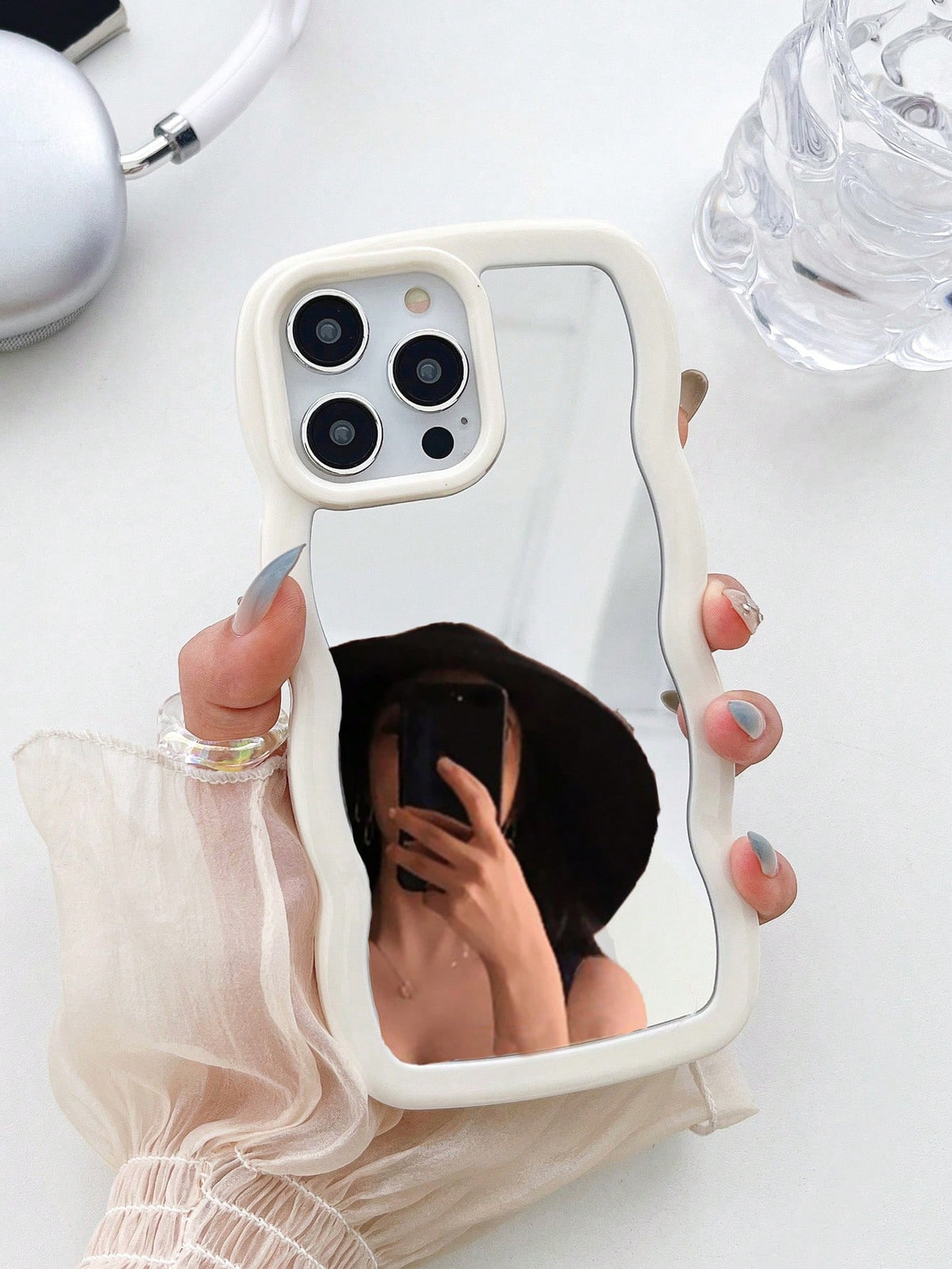 Acrylic Material Wave Mirror Phone Case Compatible With IPhone