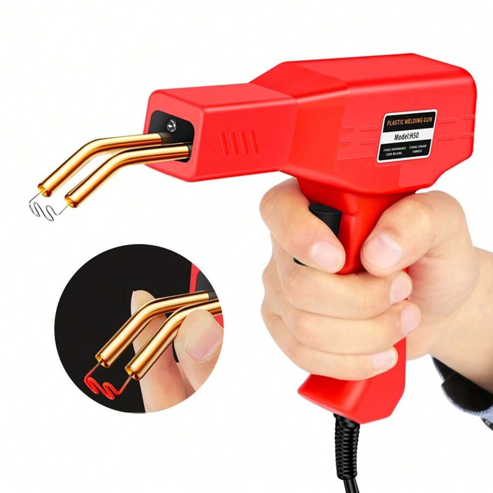 50W Hot Nail Gun Plastic Welder Car Bumper Repair Kit Crack Tool Garage Nailer Nails PVC Machine Welding