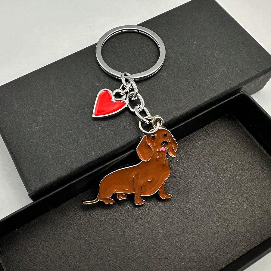 Cute New Brown Dachshund Keychain