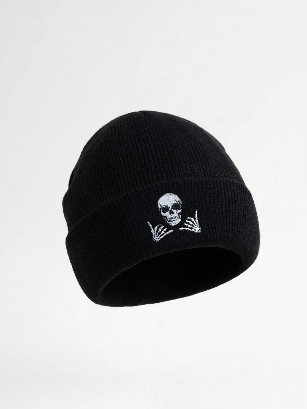 1pc Men's Skull Embroidery Knitted Hat Suitable For Daily Wear Street