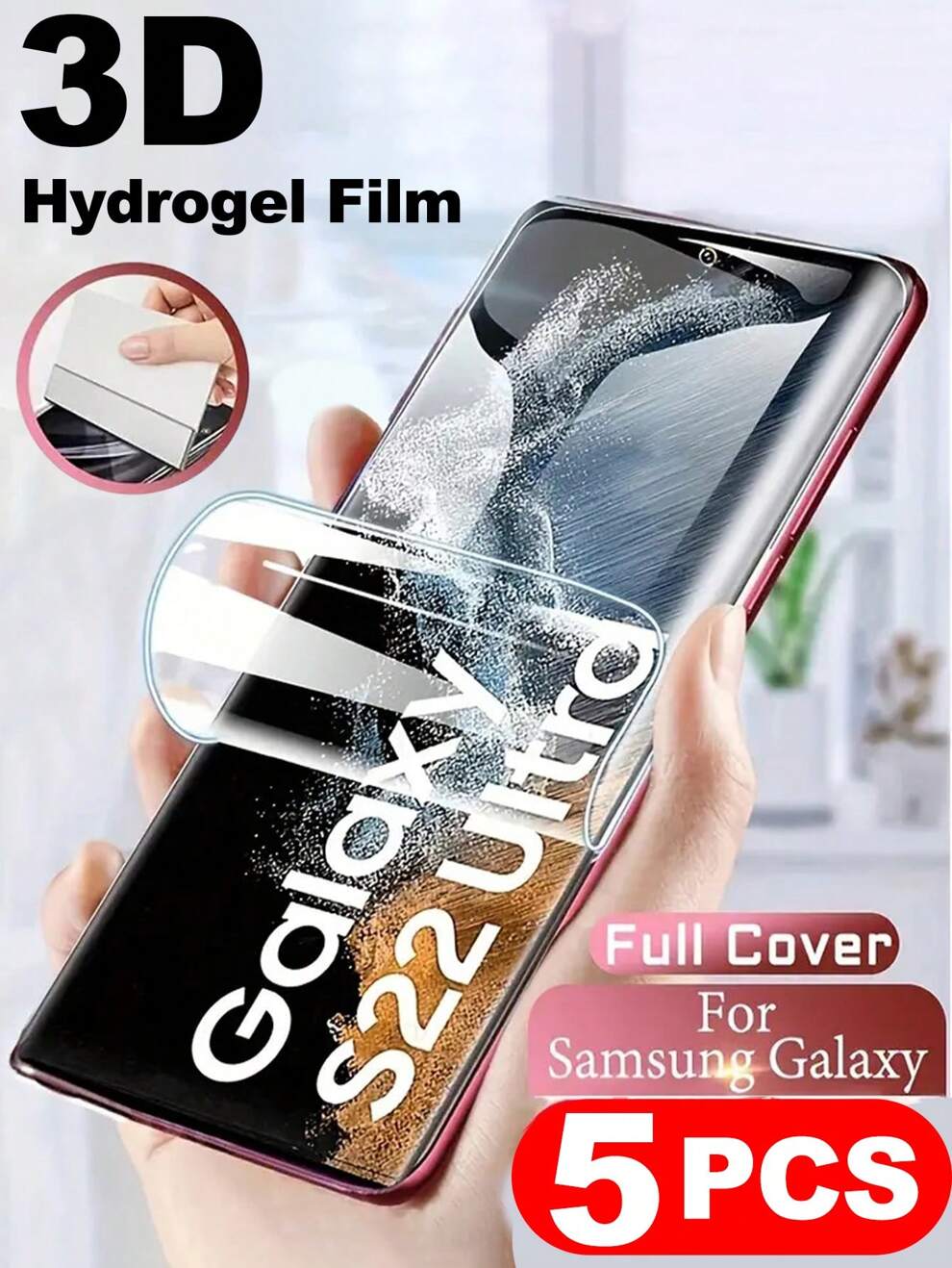 5 Pcs Full Coverage Hydrogel Film Soft Screen Protector Compatible with Samsung