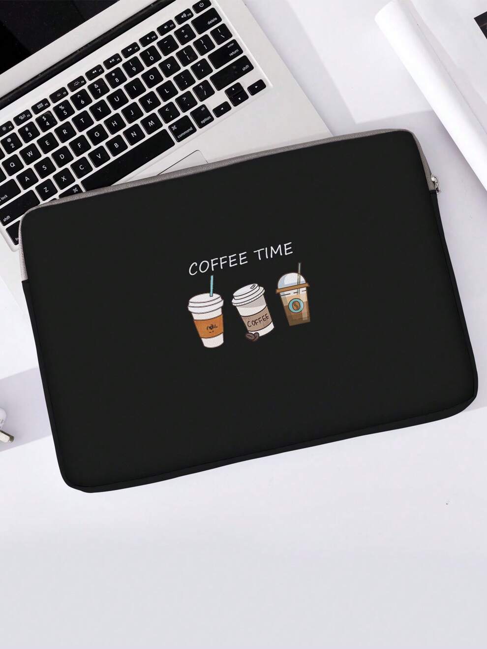 Cartoon Coffee Pattern Printed Multifunctional Simple & Fashionable Laptop Bag Classroom Laptop Bags Classroom Bags Teacher Storage Bags Classroom Orgnizer Bags