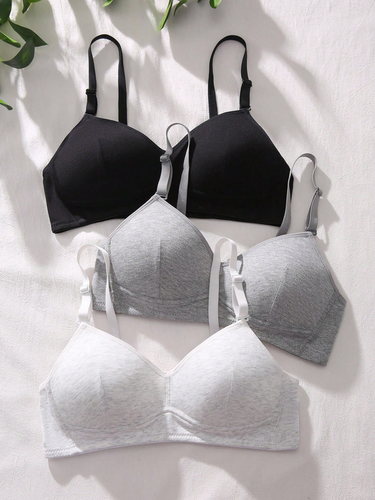 3pack Solid Wireless Bra