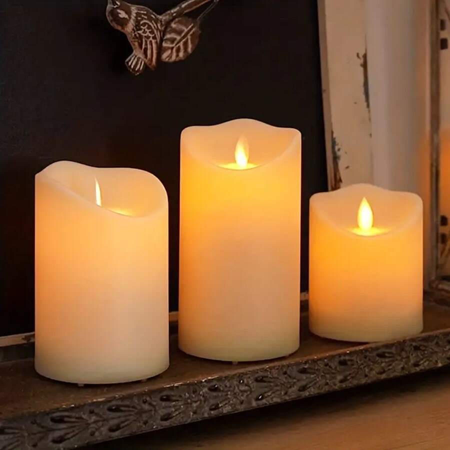 1pc Electronic Candle, Flameless Led Battery Operated Candle For Atmosphere Setting, Room Decoration, Weddings And Birthdays