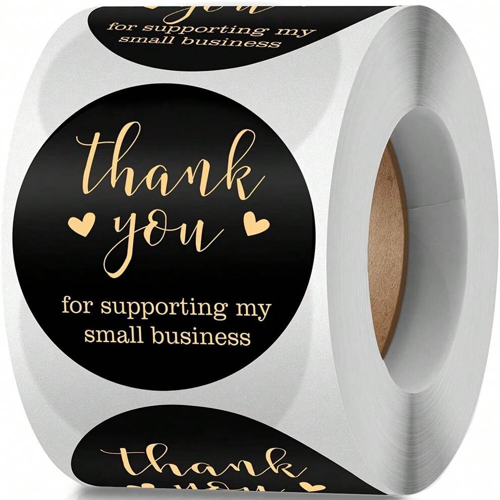 500pcs/roll 1 Inch Thank You For Your Purchase Business Decor Sticker Label