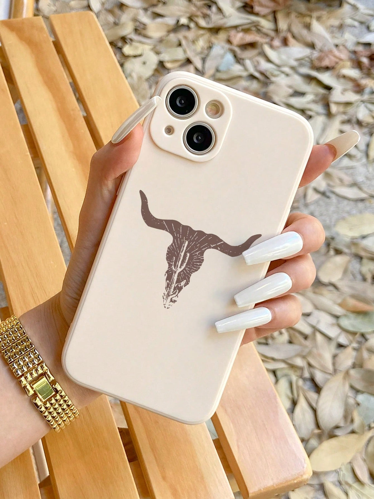 1pc Hand-Painted Western Style Printed Phone Case Compatible With IPhone/Samsung Phone