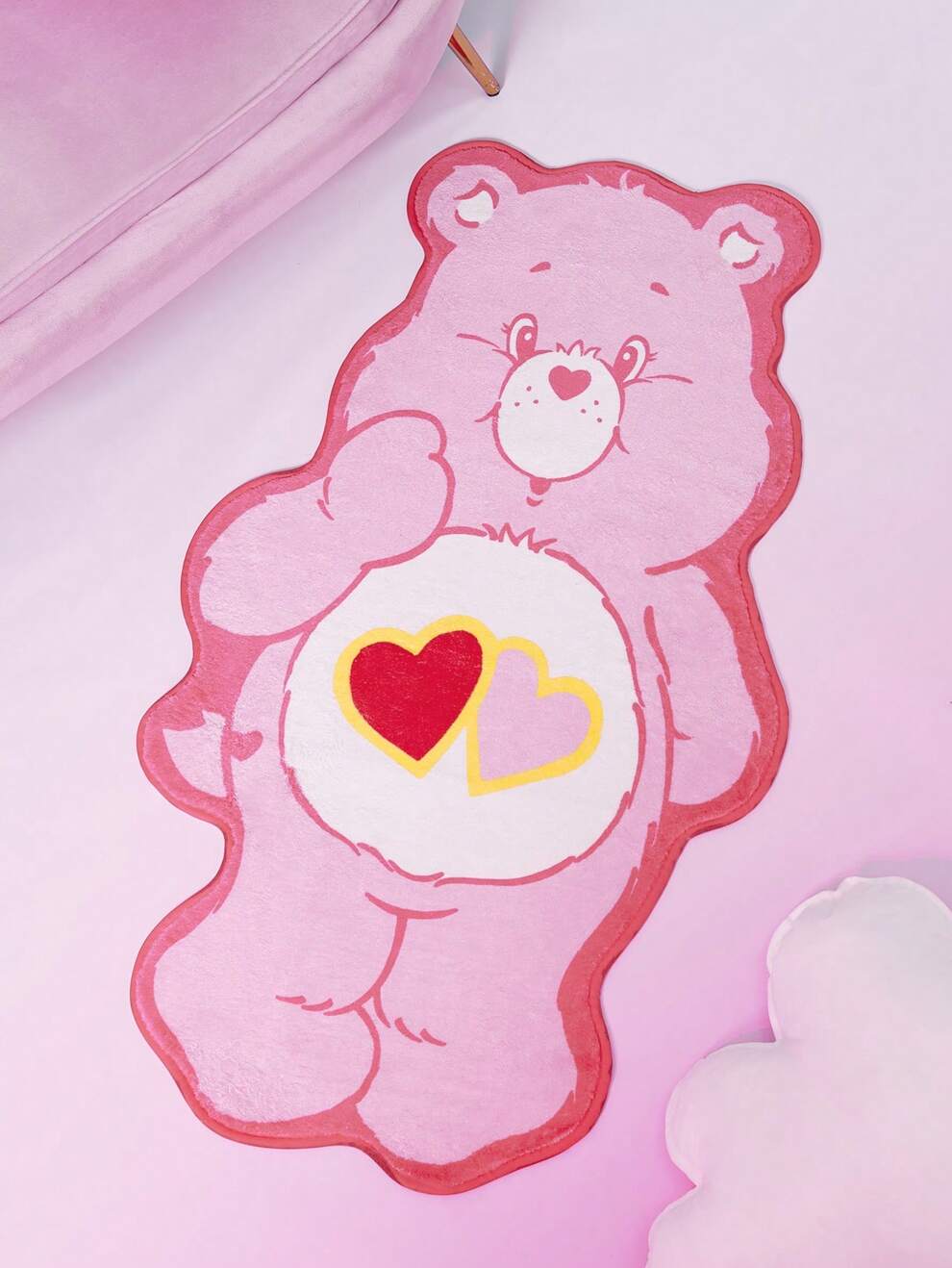 SHEIN X Care Bears Irregular Love Bear Character Printed Area Rug