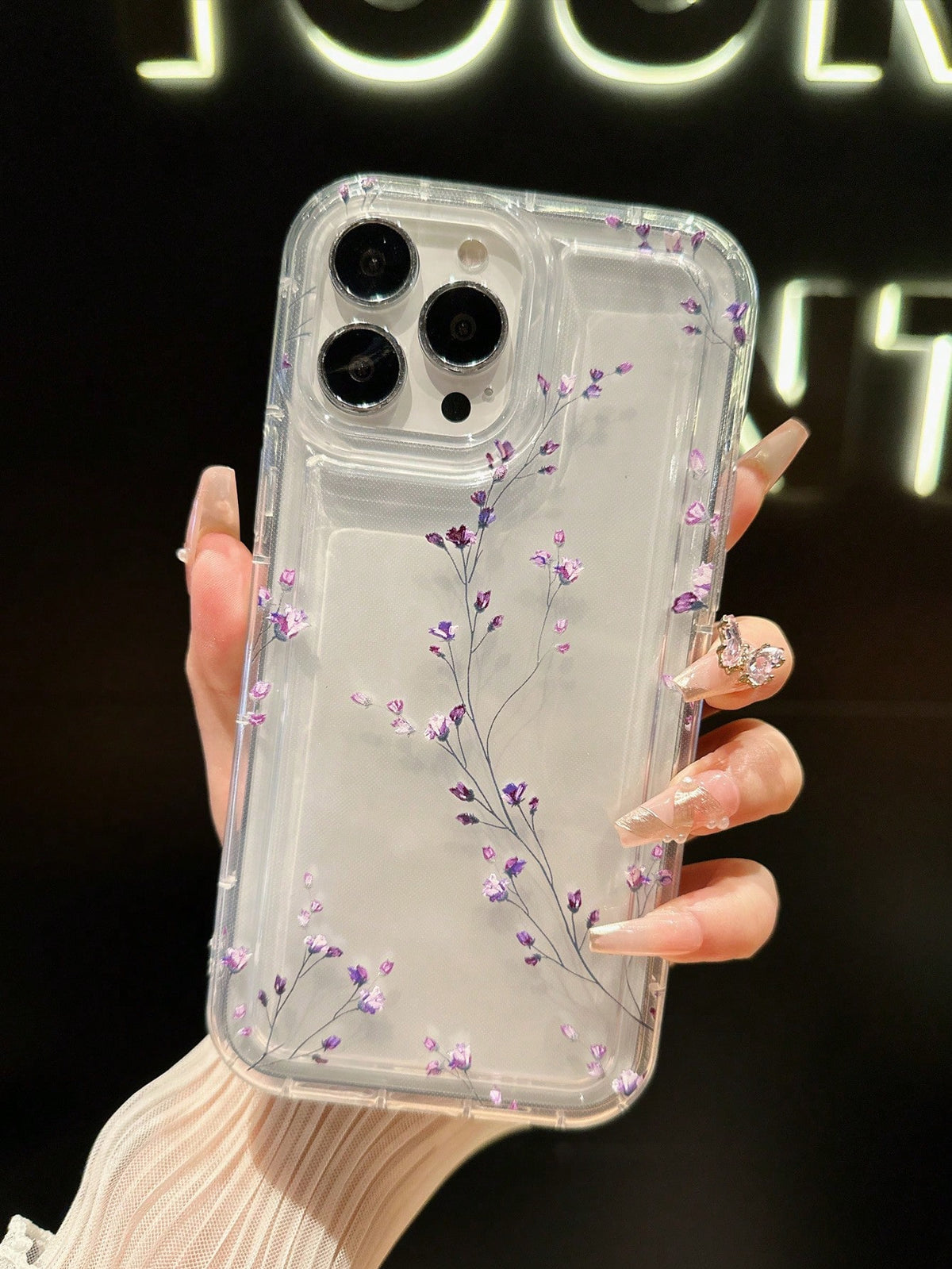 Simple Flower Pattern Phone Case Compatible With IPhone 14 Pro Max /12/11, TPU Soft Anti-Shock Cover