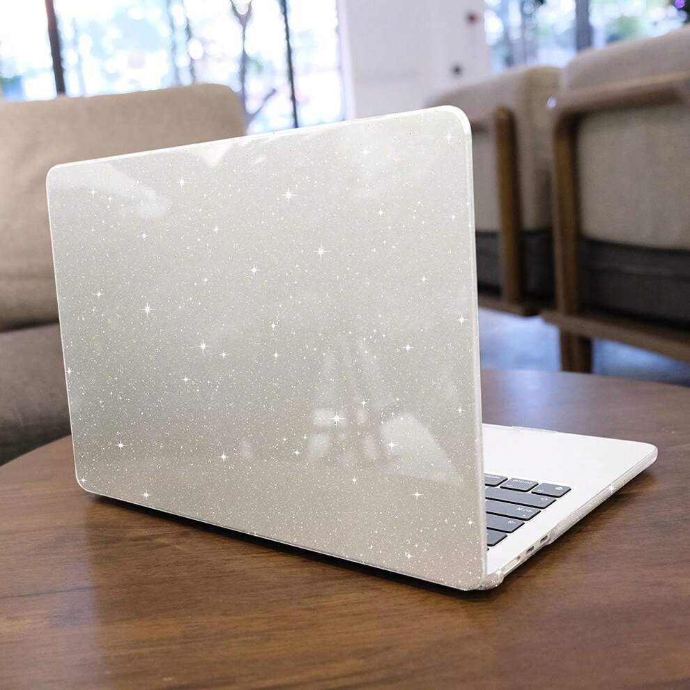 Compatible With New Macbook Air 13.6 Inch Case 2022 2023 Release A2681 M2 Chip With Retina Display,Glitter Hard Shell Case,Clear