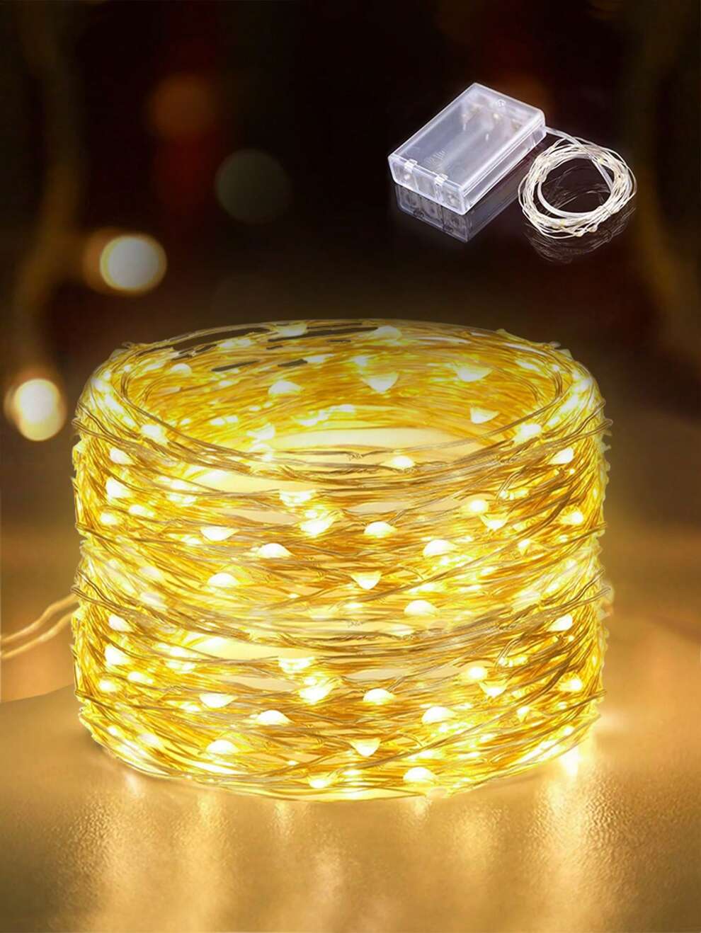 1pc 1/2/3/5/10m 10/20/30/50/100 LED Battery-Powered Copper Wire Light Bendable Copper Wire Light DIY Copper Wire Light Home Decoration Light String Party Decoration Light String Festival Decoration Li