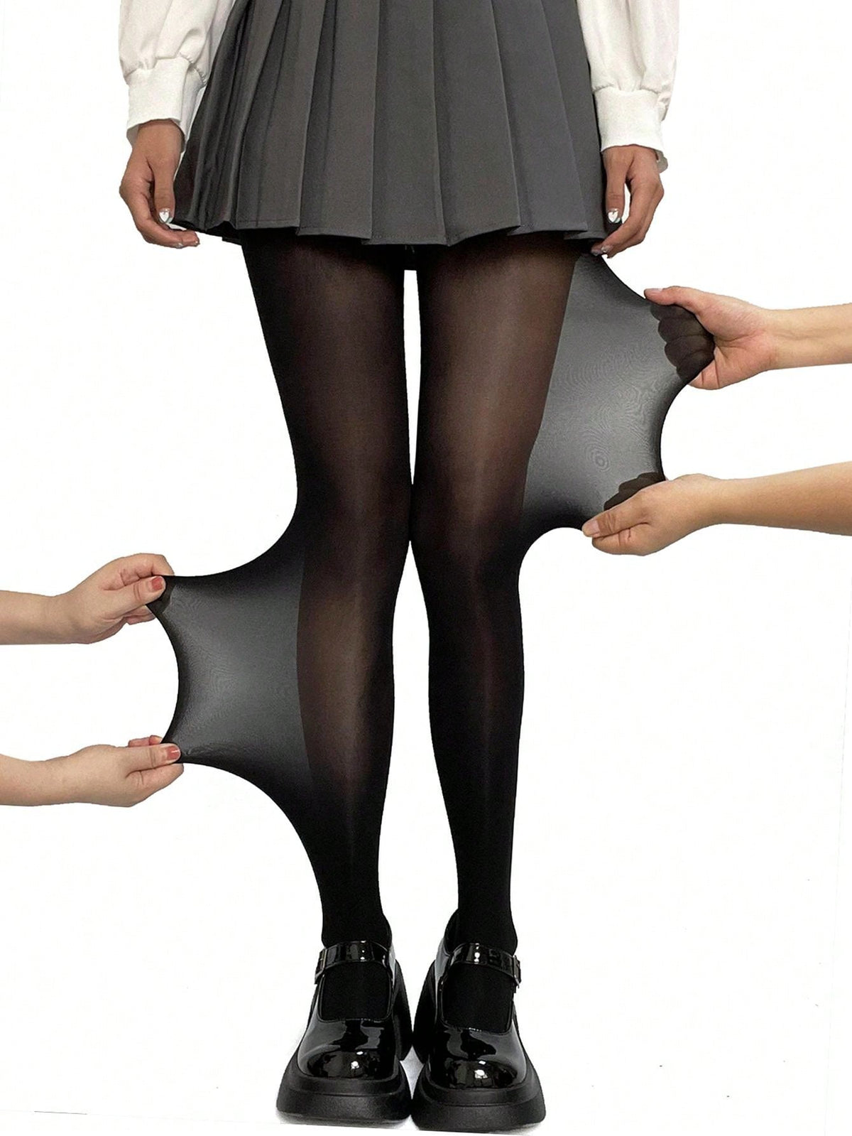 Women's Black Sheer Pantyhose With Elastic Waistband