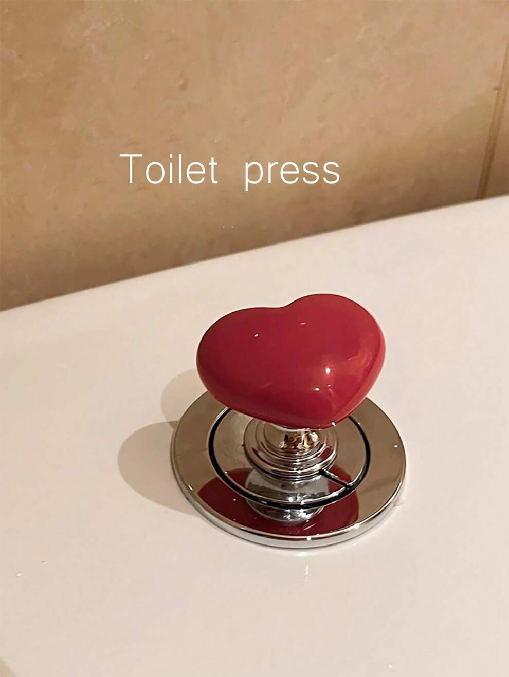 1pc Heart Shape Toilet Tank Dual Flush Push Button