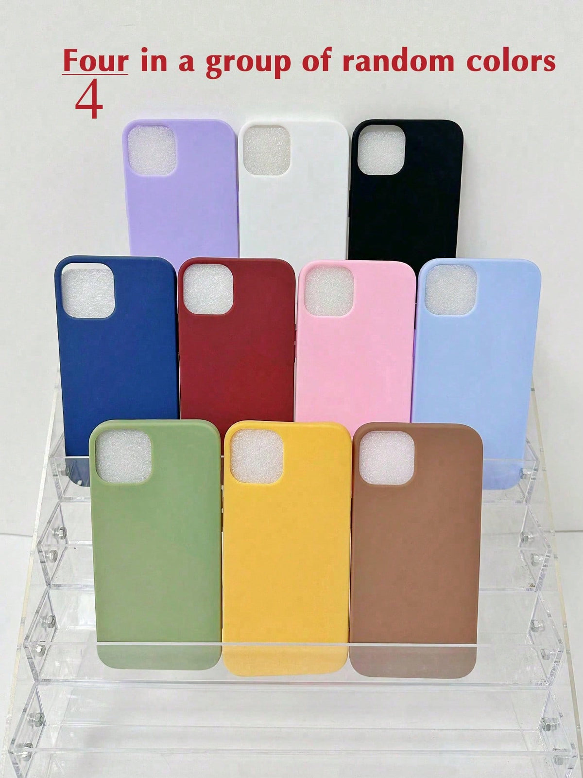 4pcs Solid Phone Case Compatible With IPhone 11,IPhone 13,IPhone 14 Pro Max