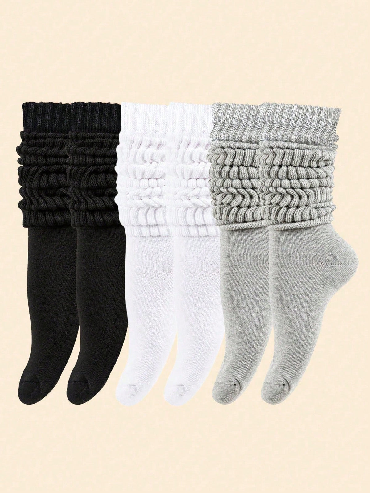 3pairs Women's Fall Winter Slouch Knit Socks Slouchy Socks Women Scrunch Socks Women Scrunchie Socks Women Crew Socks