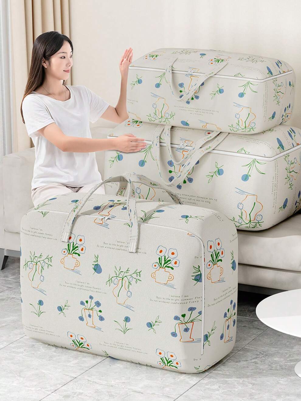 1pc Large Capacity Foldable Storage Bag For Clothes, Quilts, Seasonal Clothing, Suitable For Wardrobe Organization