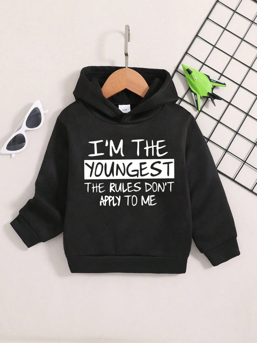 Young Boy Warm Hoodie With Letter Printed Design