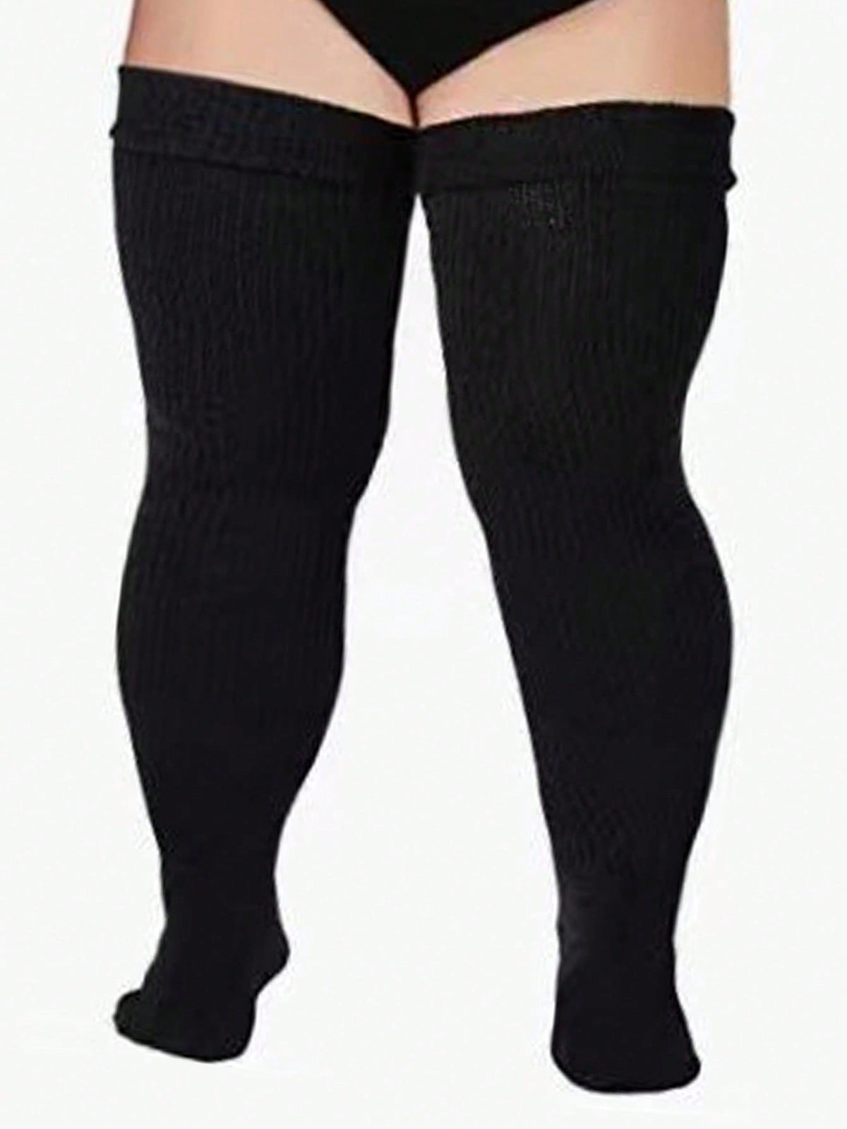 1pair Women's Plus Size Knee-high Socks, Suitable For Daily Wear