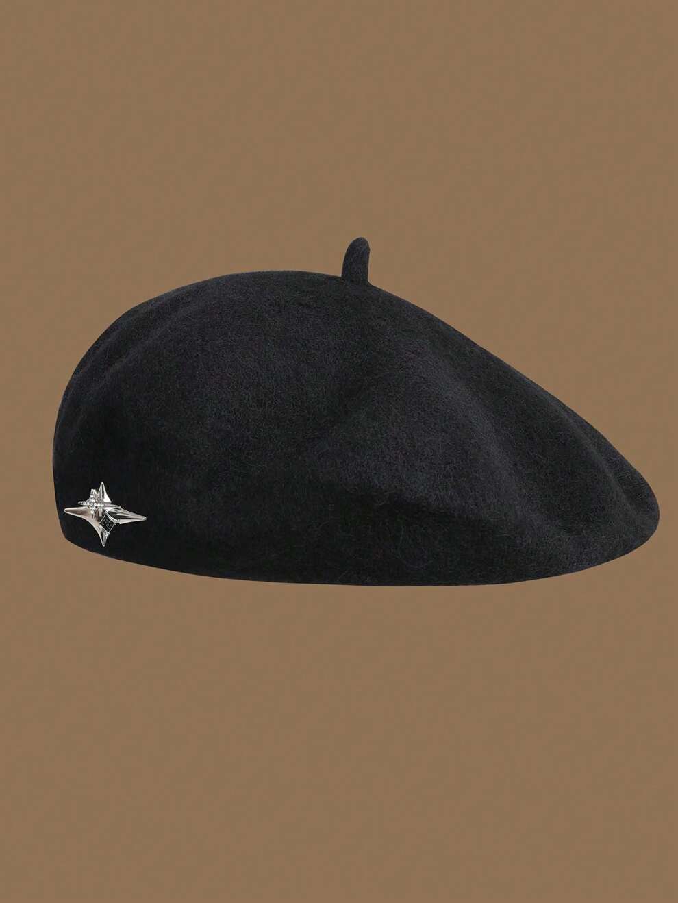 Street 1pc Men's Black Casual Beret Hat