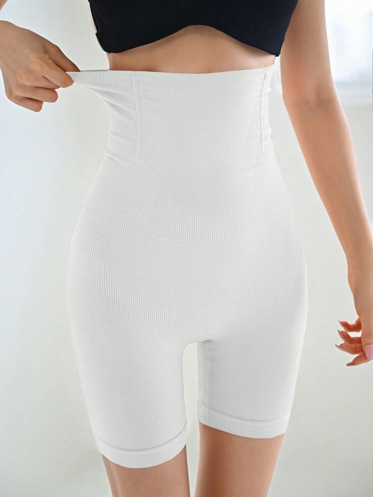 DAZY High Waist Ribbed Knit Shapewear Shorts