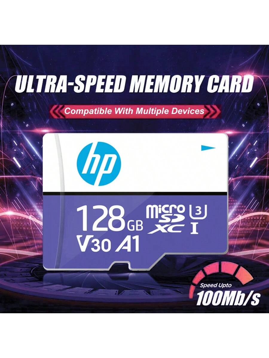 HP mx330 Class 10 U3 V30 microSDXC Flash Memory Card - 100MB/s, Class 10, U3, V30, A1, 4K UHD, Full HD, UHS-I, micro SD