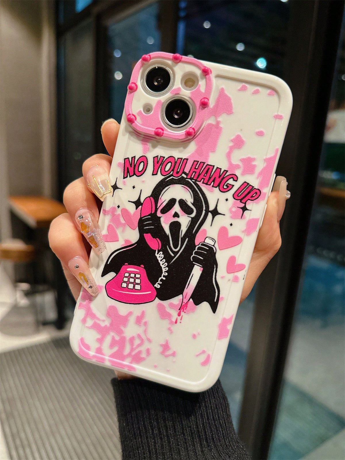 Halloween Skull Spirit Ghost Hole Phone Case Compatible With Iphone