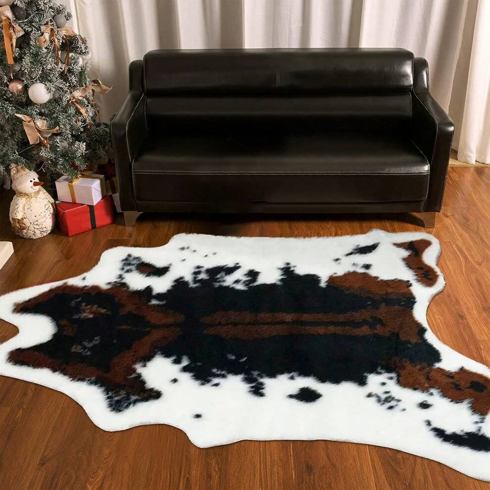 1pc Lifelike Cow Shaped Living Room Bedroom Carpet, Anti-slip, Abrasion-resistant, Decorative, Suitable For Living Room, Bedroom And Bay Window