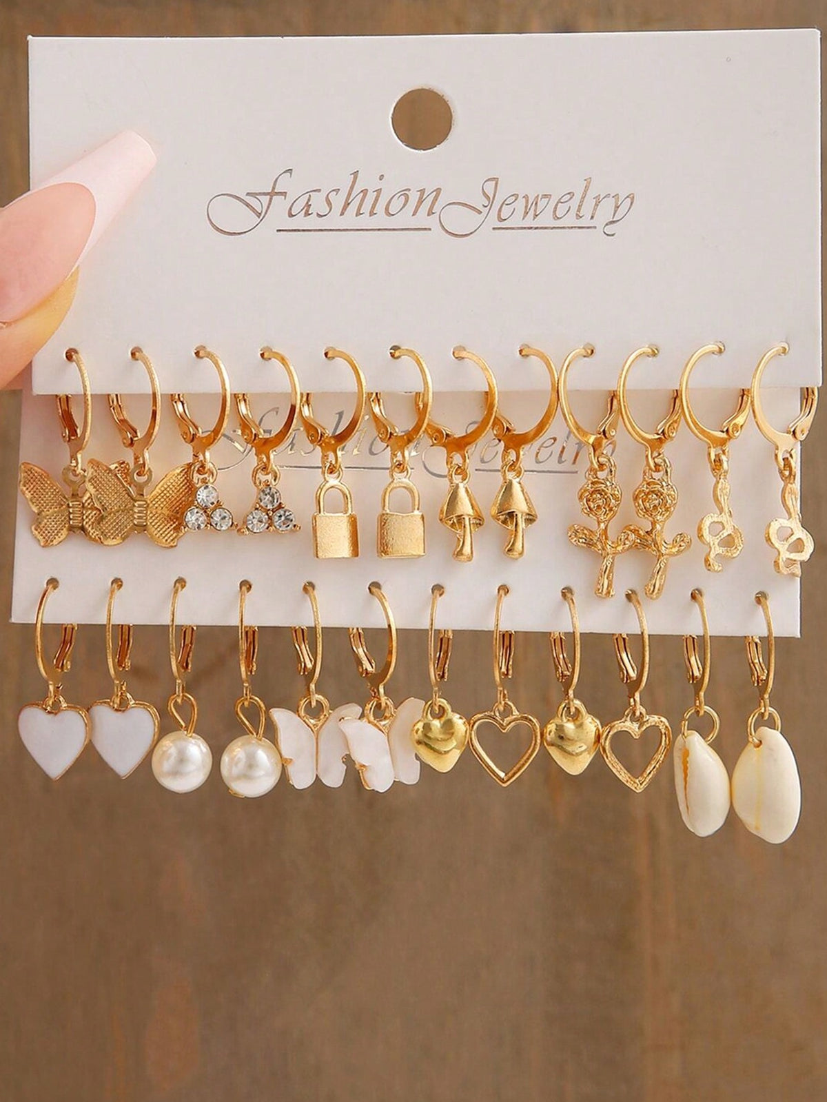 24pcs Fashion Butterfly, Heart, Mushroom, Shell & Faux Pearl Charm Earrings Set - Ideal For Women's Daily Wear & Gift