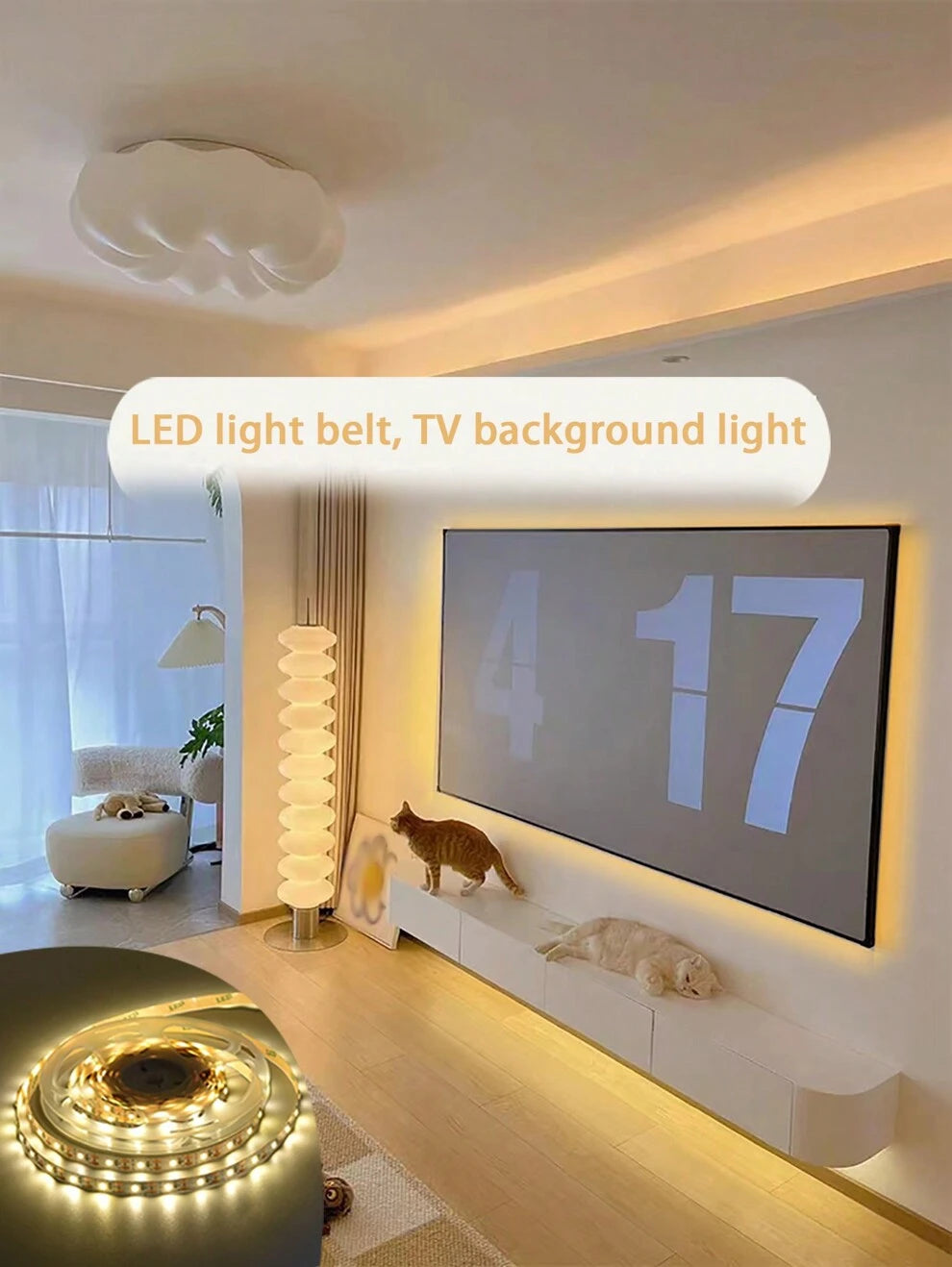 Led Strip Light, 1m/2m/3m/5m Decorative Light For Tv Background, Indoor, Mirror Cabinet, Desk And Table Lamp